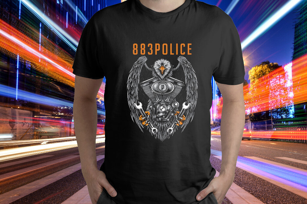 CAMISETA 883POLICE EAGLE BLACK