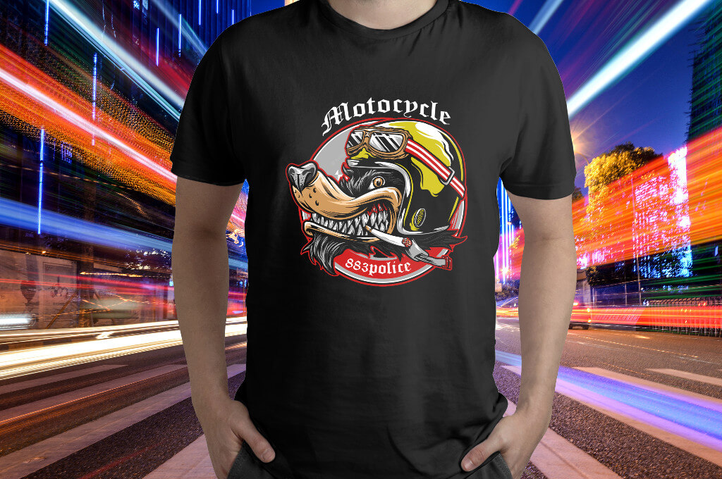 CAMISETA 883POLICE WOLF BLACK